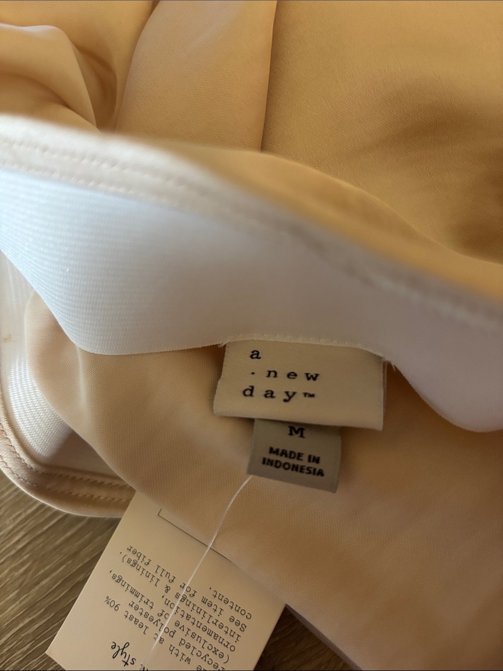 A New Day Cream Satin A Line Mini Skirt - Picture 7 of 7